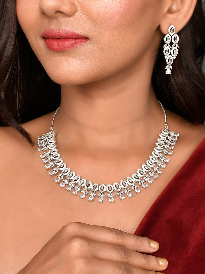 Designer AD Diamond Necklace Set