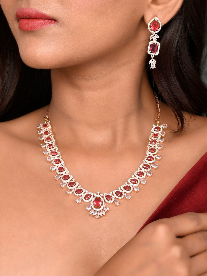 Designer AD Diamond Necklace Set