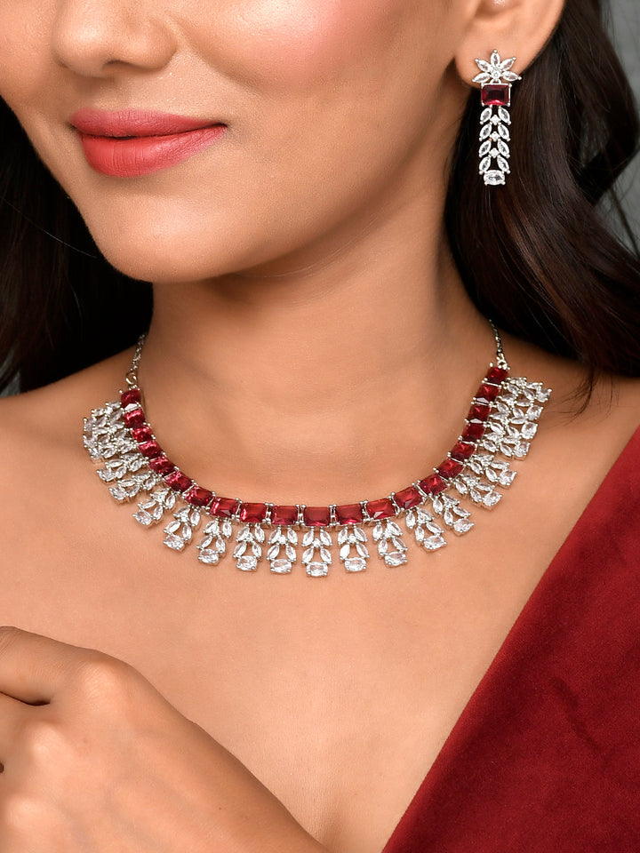 Designer AD Diamond Necklace Set