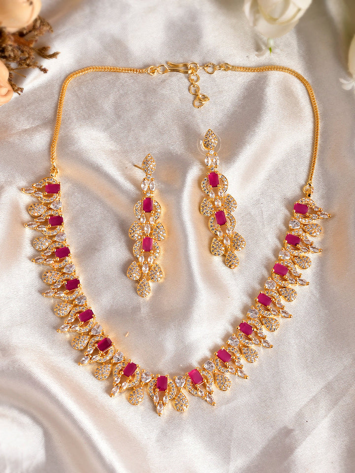 Designer AD Diamond Necklace Set