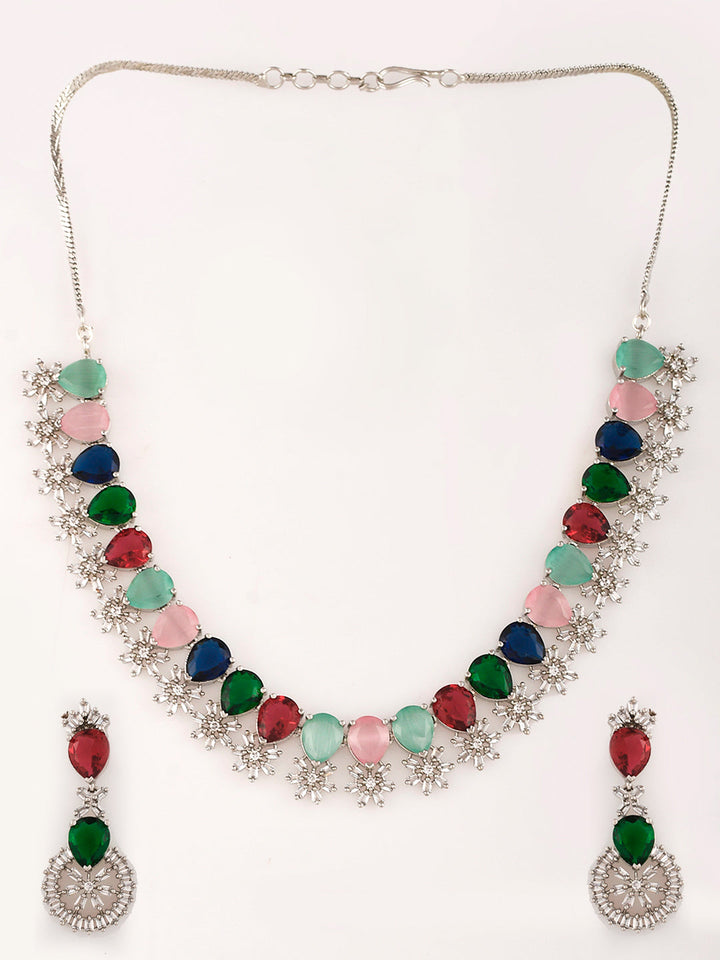 Designer AD Diamond Necklace Set