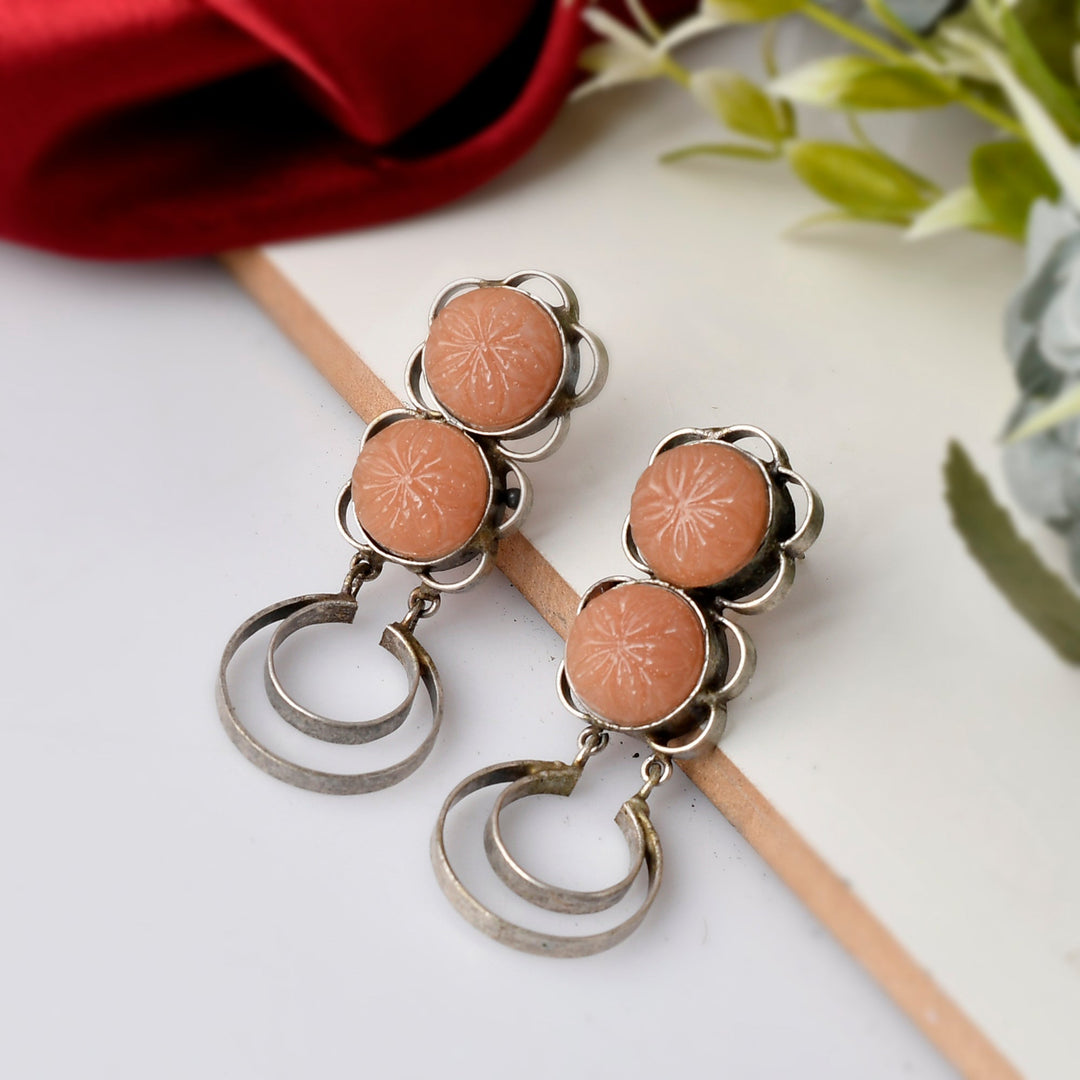 Dastoor Oxodise Carvin Stone Earring