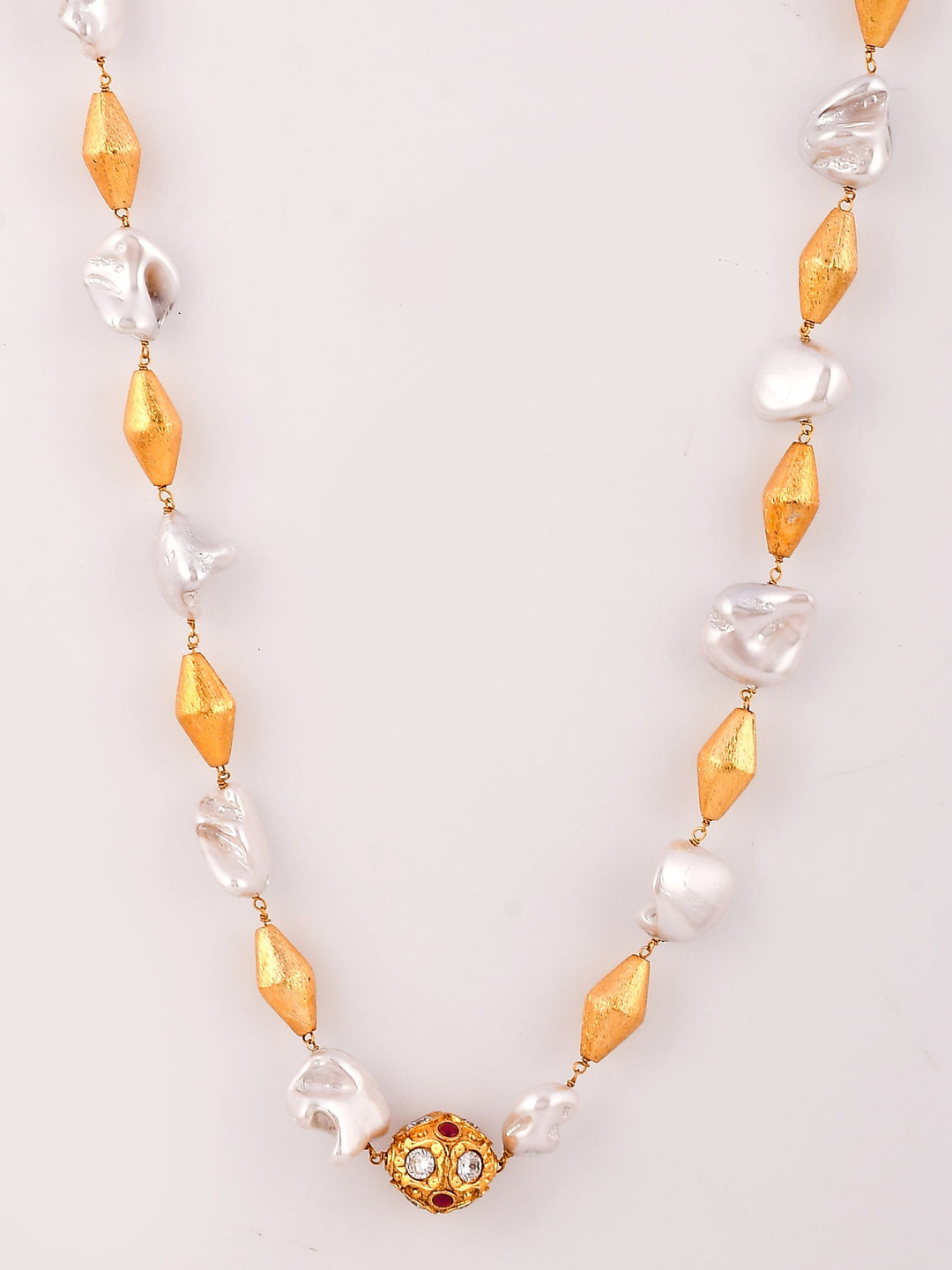 Dastoor Gold-Toned  White Brass Gold-Plated Necklace