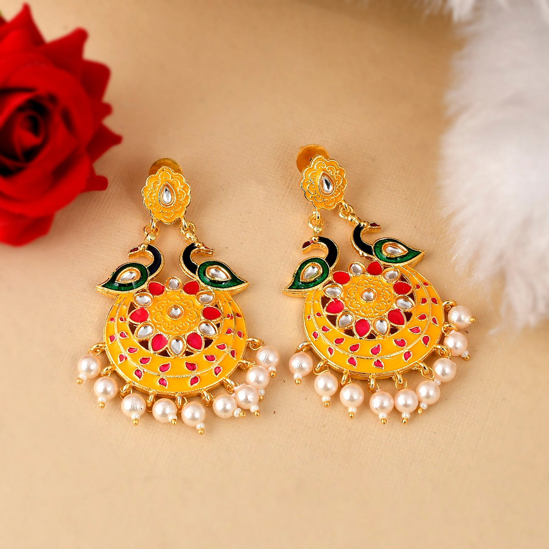 Dastoor Meenakari Chandbali  Earring