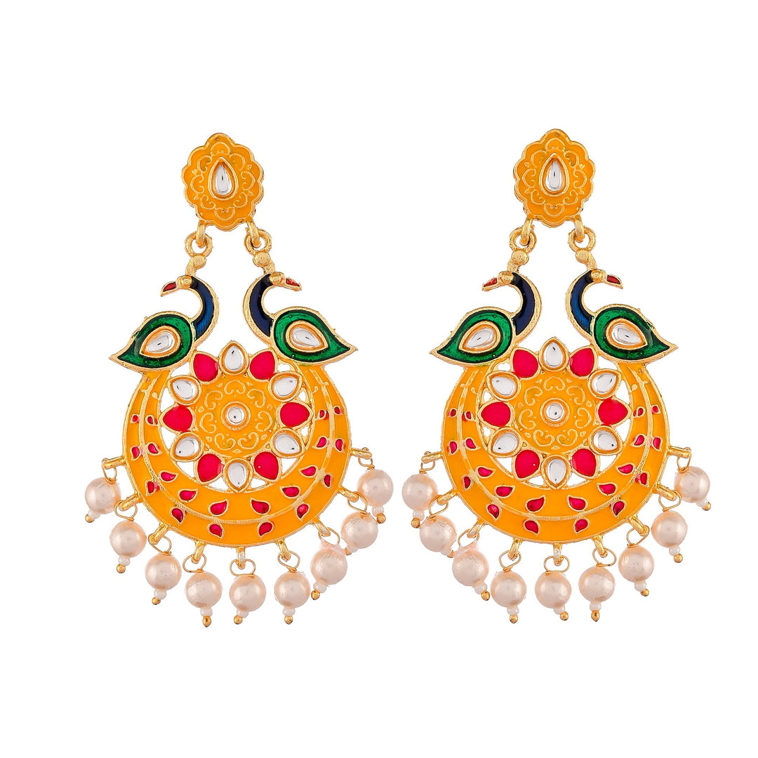 Dastoor Meenakari Chandbali  Earring