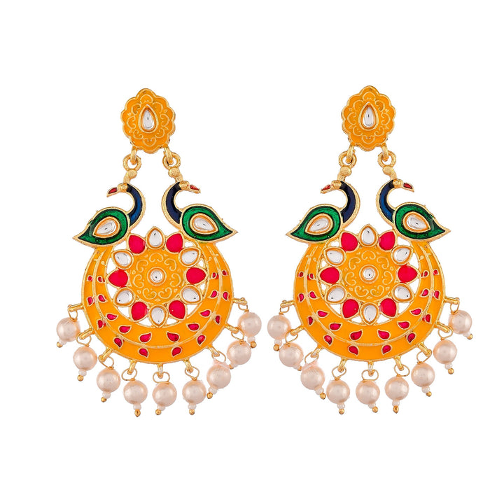 Dastoor Meenakari Chandbali  Earring