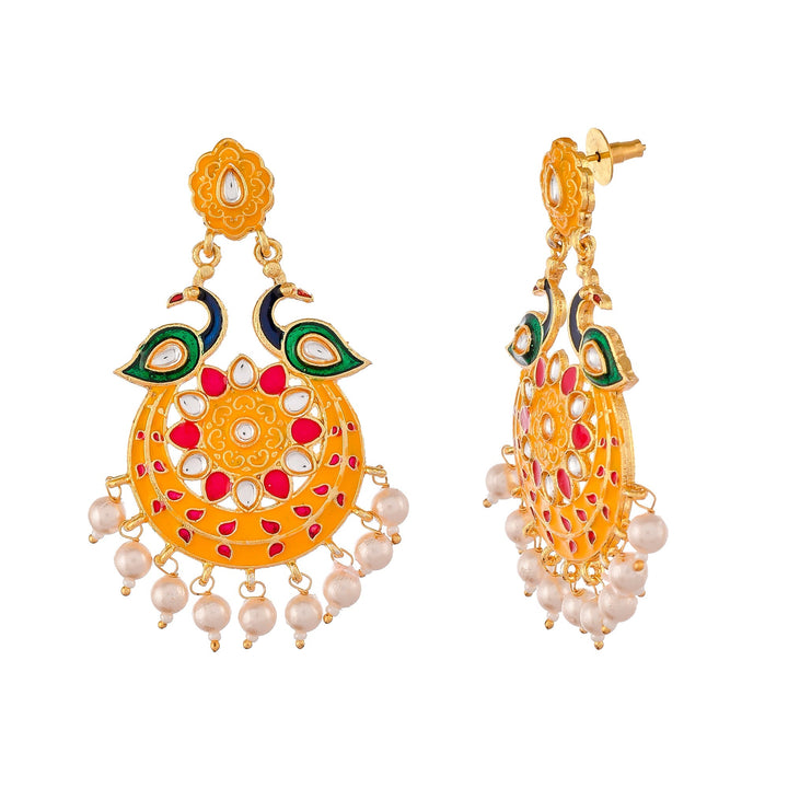 Dastoor Meenakari Chandbali  Earring