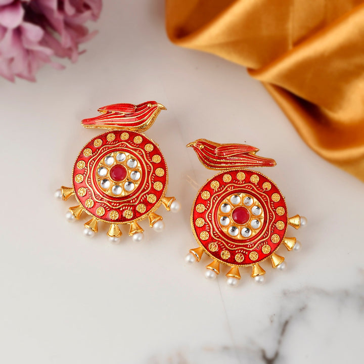 Dastoor Meenakari Peacock  Earring