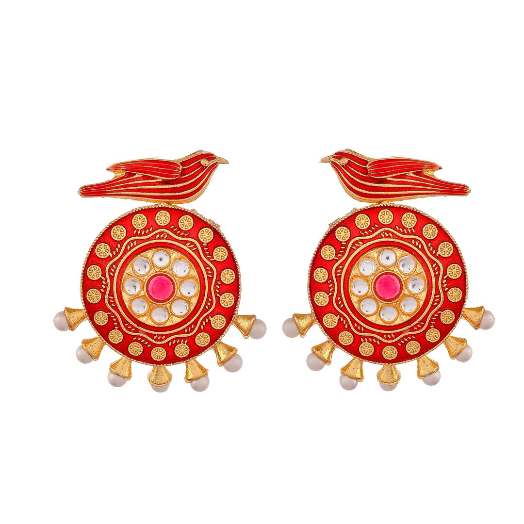 Dastoor Meenakari Peacock  Earring
