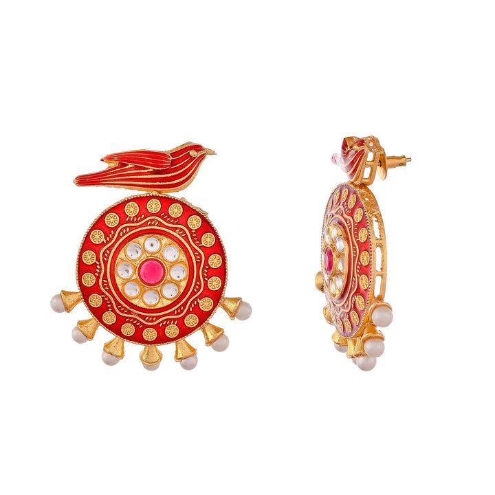 Dastoor Meenakari Peacock  Earring
