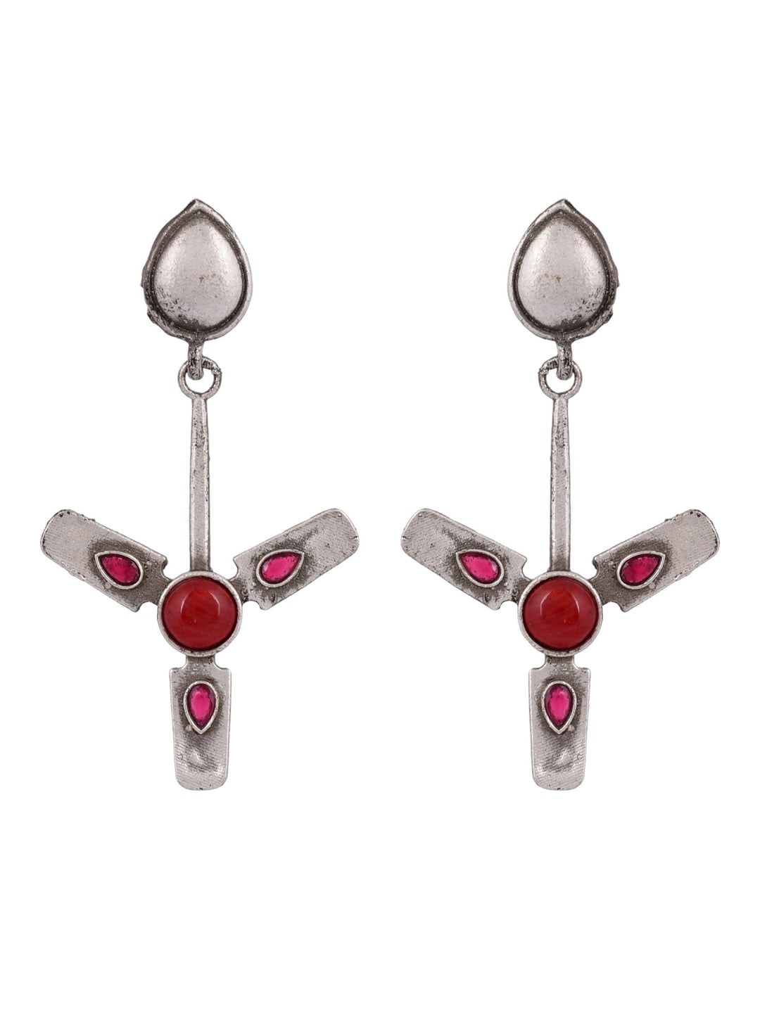 Ruby Radiance Fan Earring