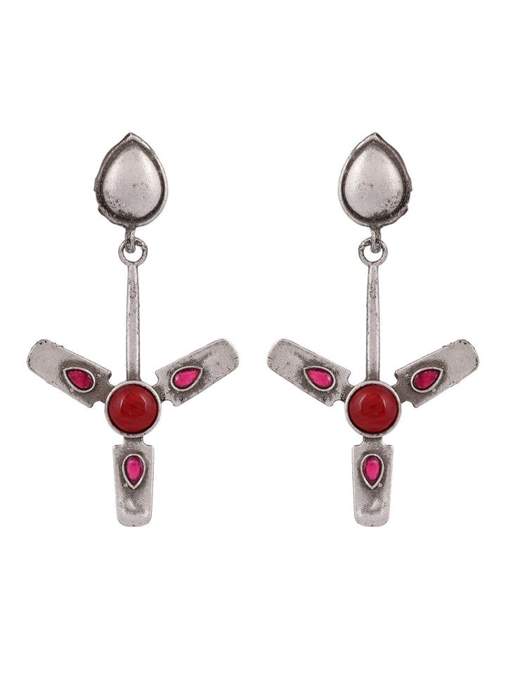 Ruby Radiance Fan Earring