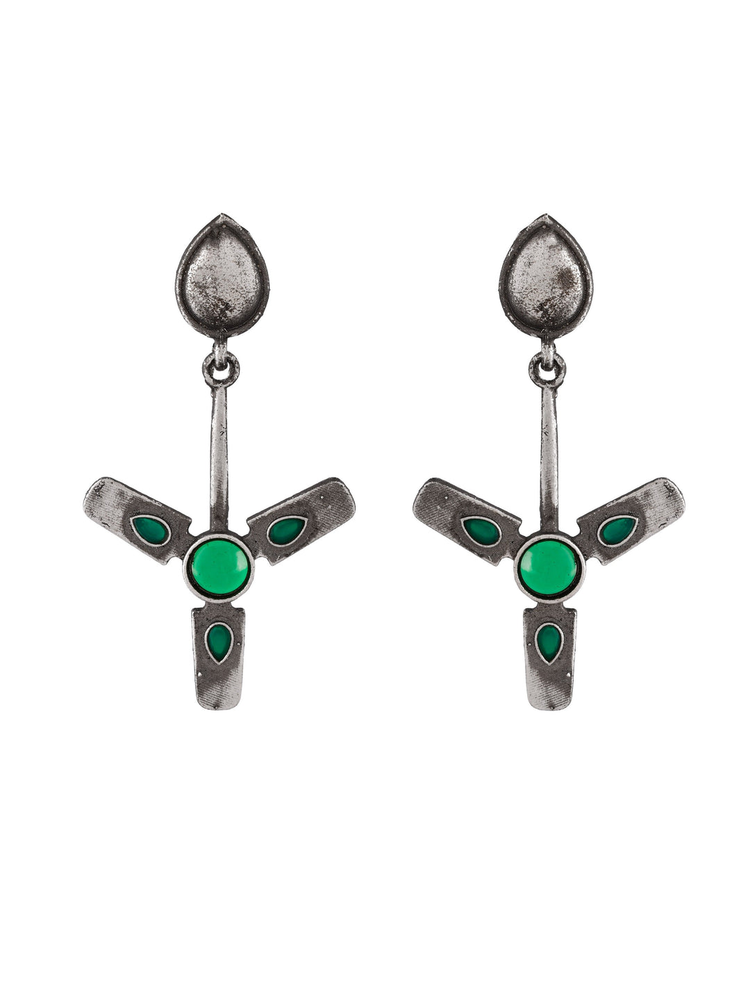 Green Enigma Oxidized Earring