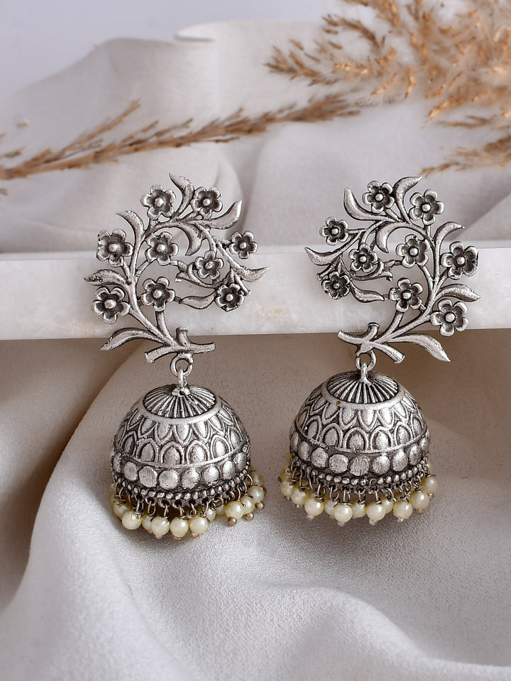 Silver Gleam Jhumkis