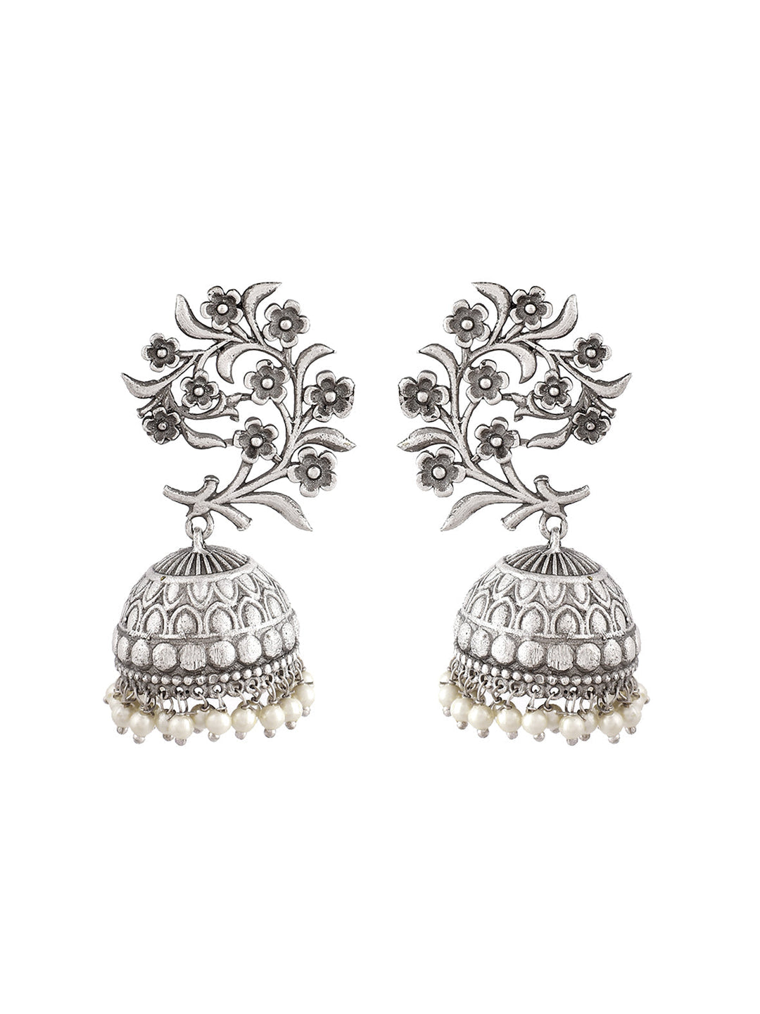 Silver Gleam Jhumkis