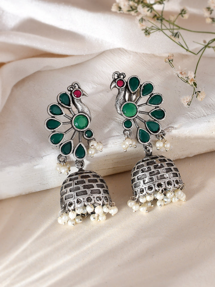 Peacock Leaf Earring