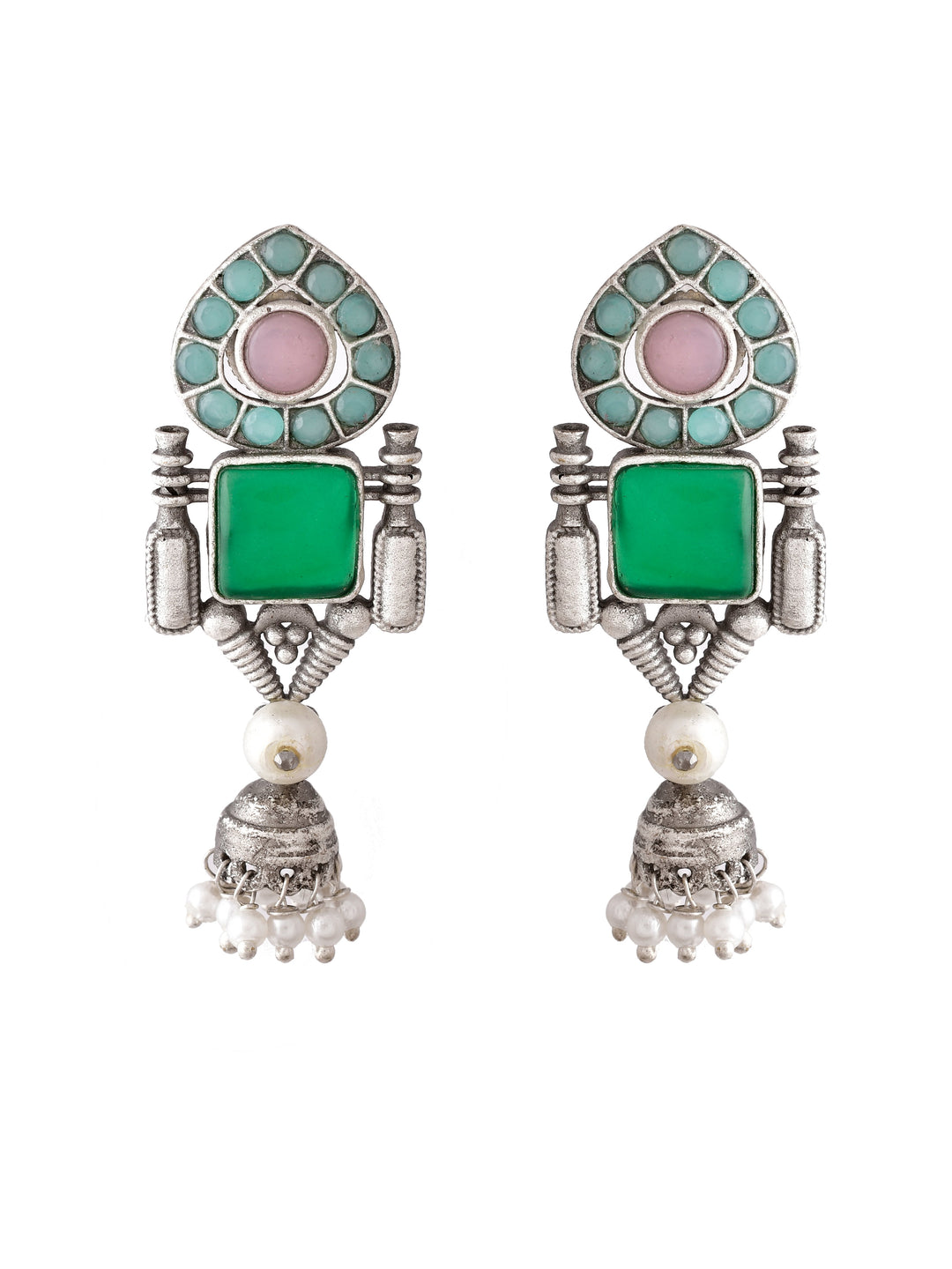 Mossy Majesty Square Earrings