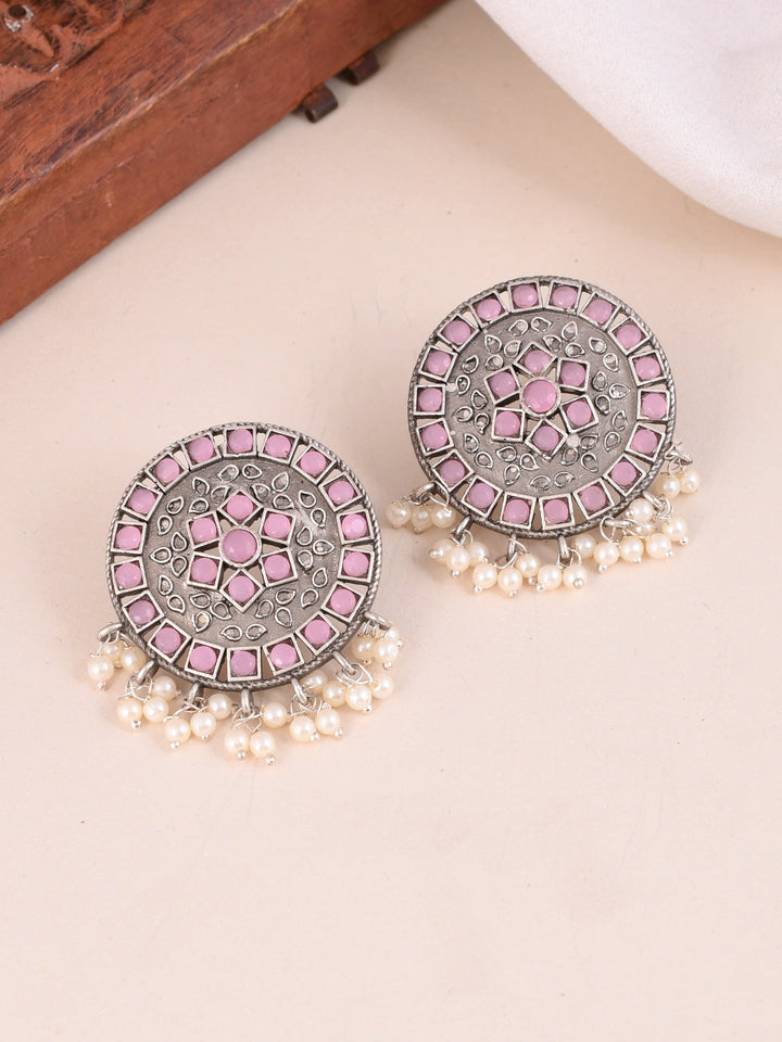 Pink Aura Circles Earring