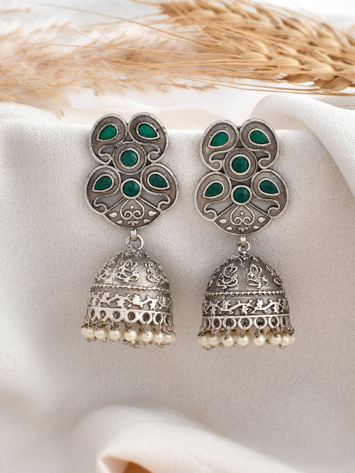 Green Gem Jhumkis