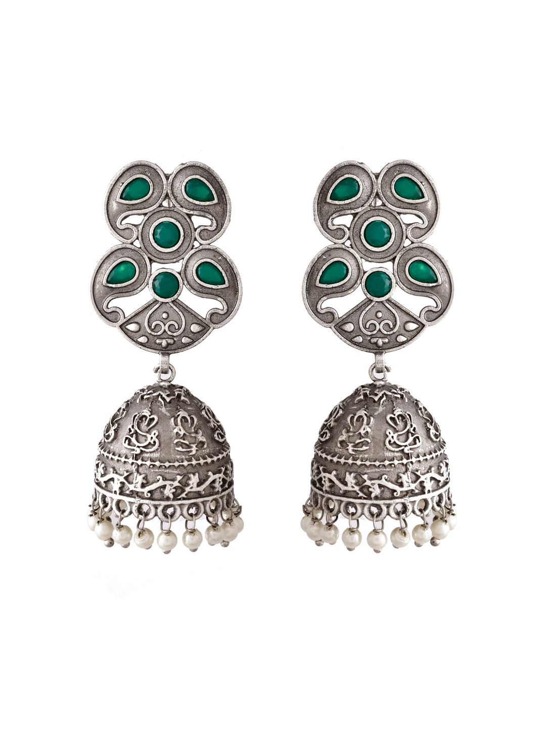 Green Gem Jhumkis