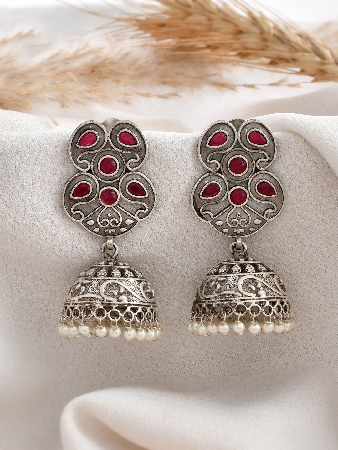 Red Velvet Jhumkis