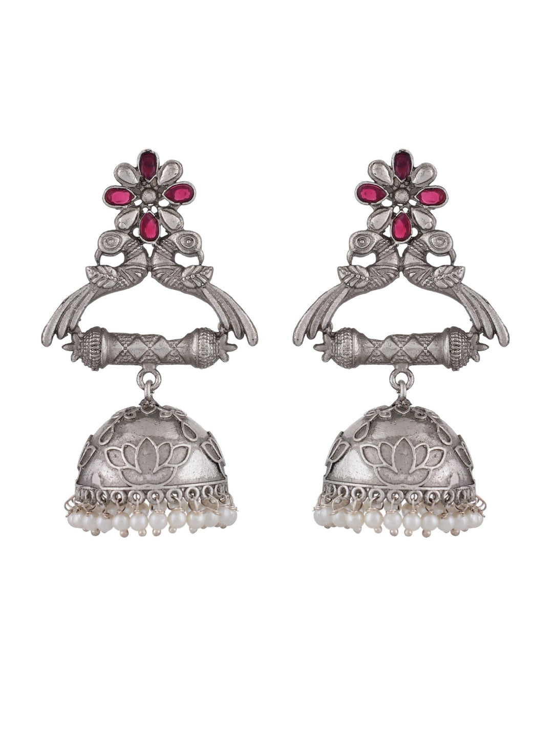 Silver Cascade Jhumkis