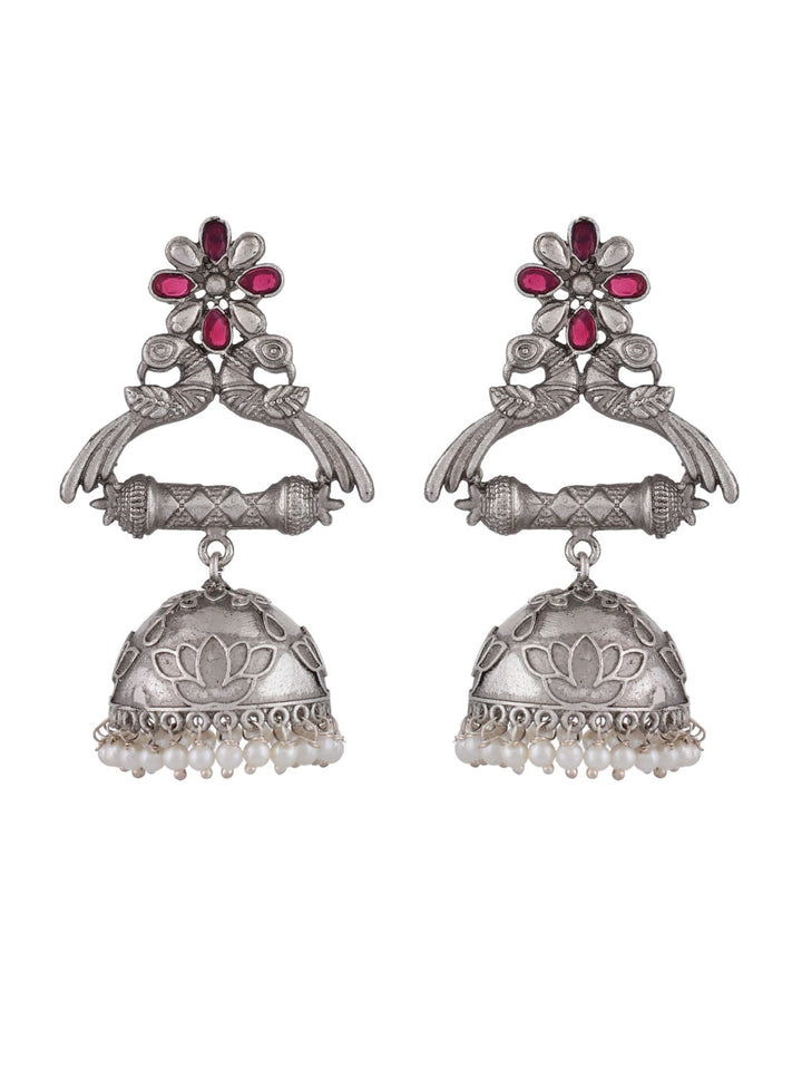 Silver Cascade Jhumkis