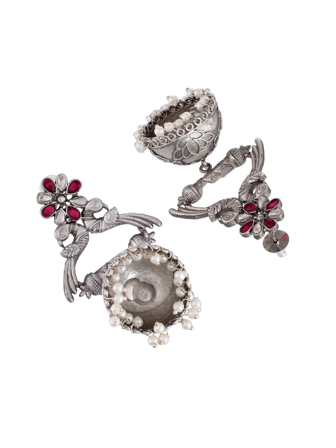 Silver Cascade Jhumkis