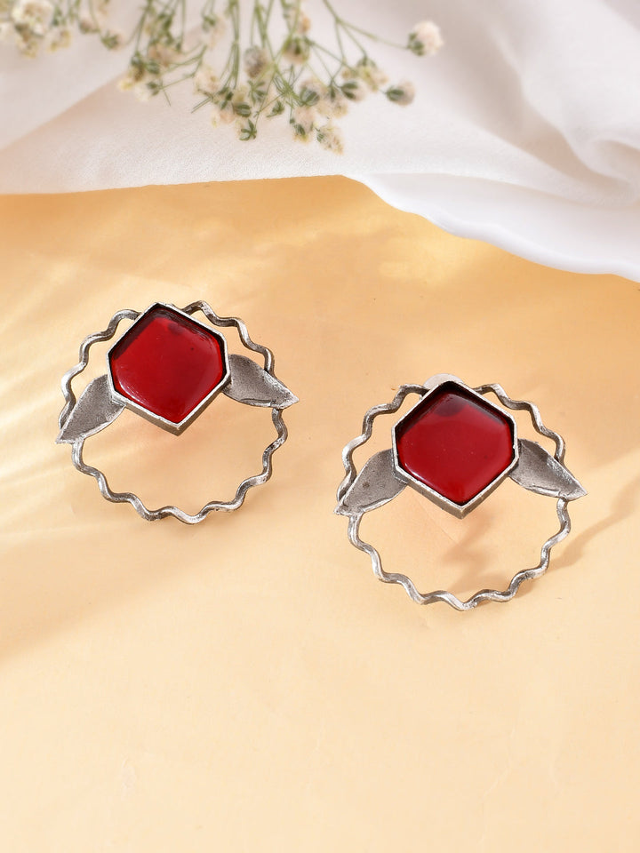 Contrast Stone Hoops