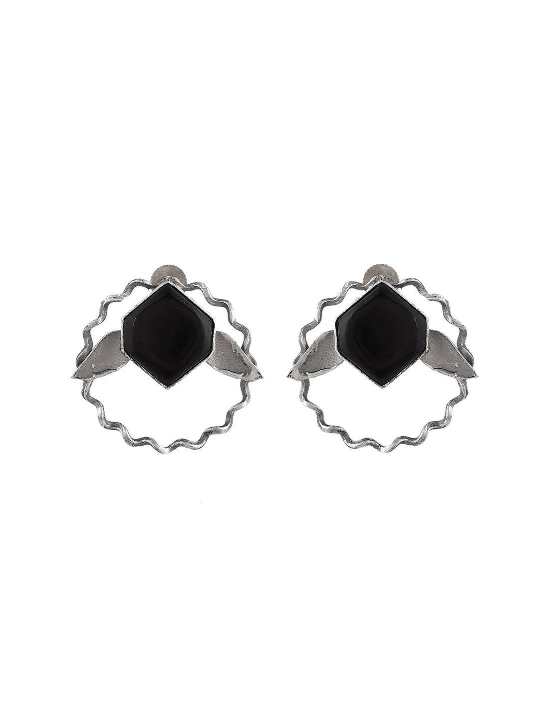 Silver color Rimmed Earring
