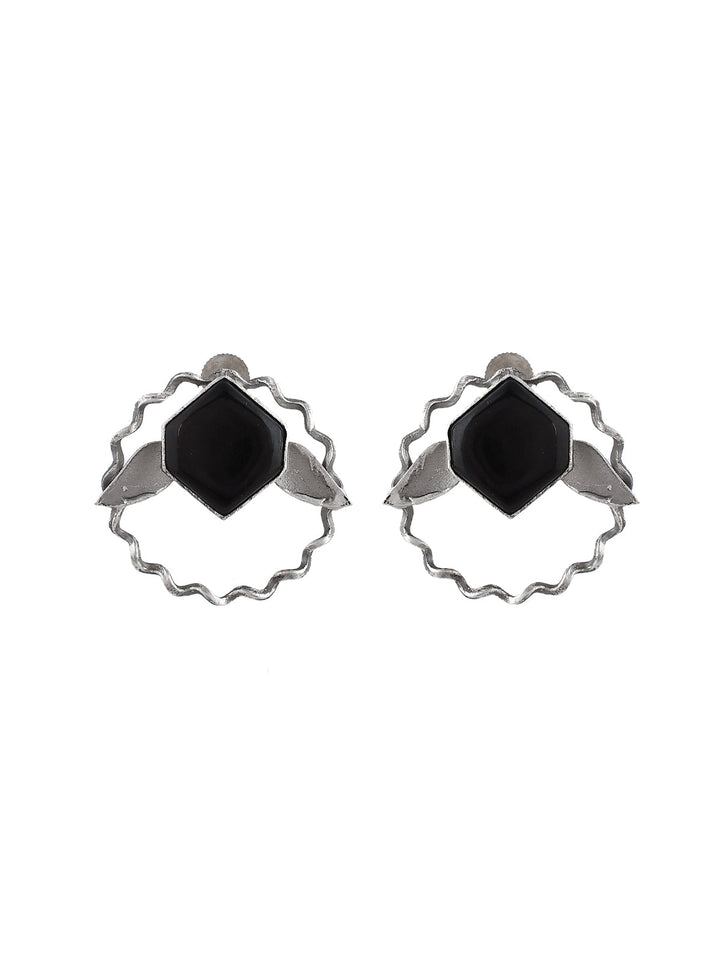 Silver color Rimmed Earring