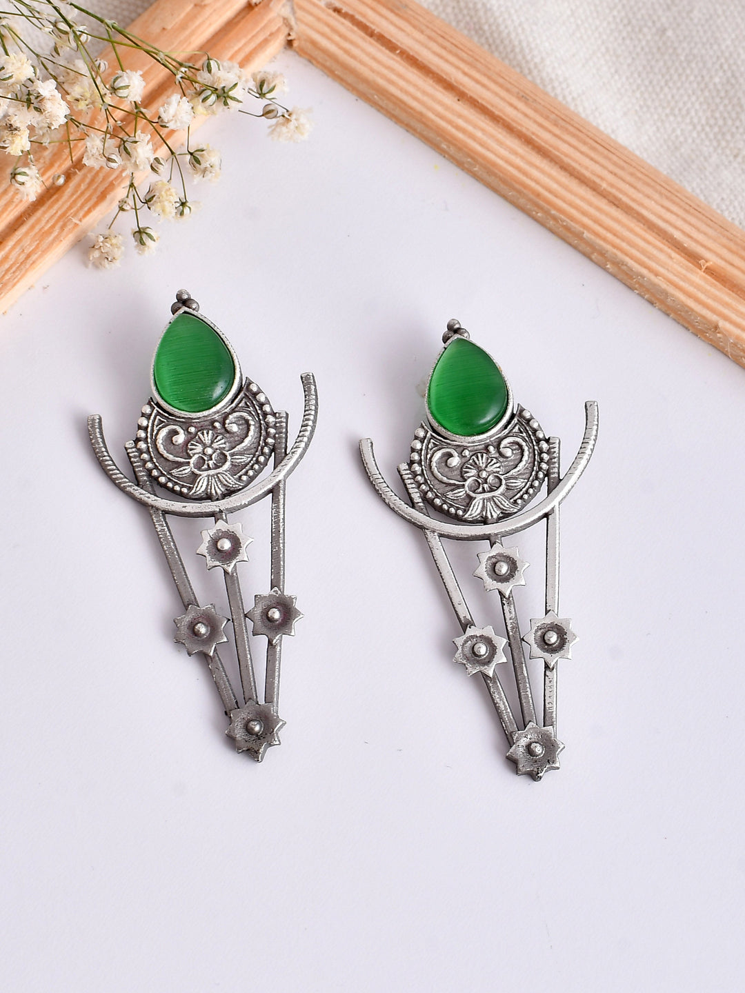 Dark Emerald Earring