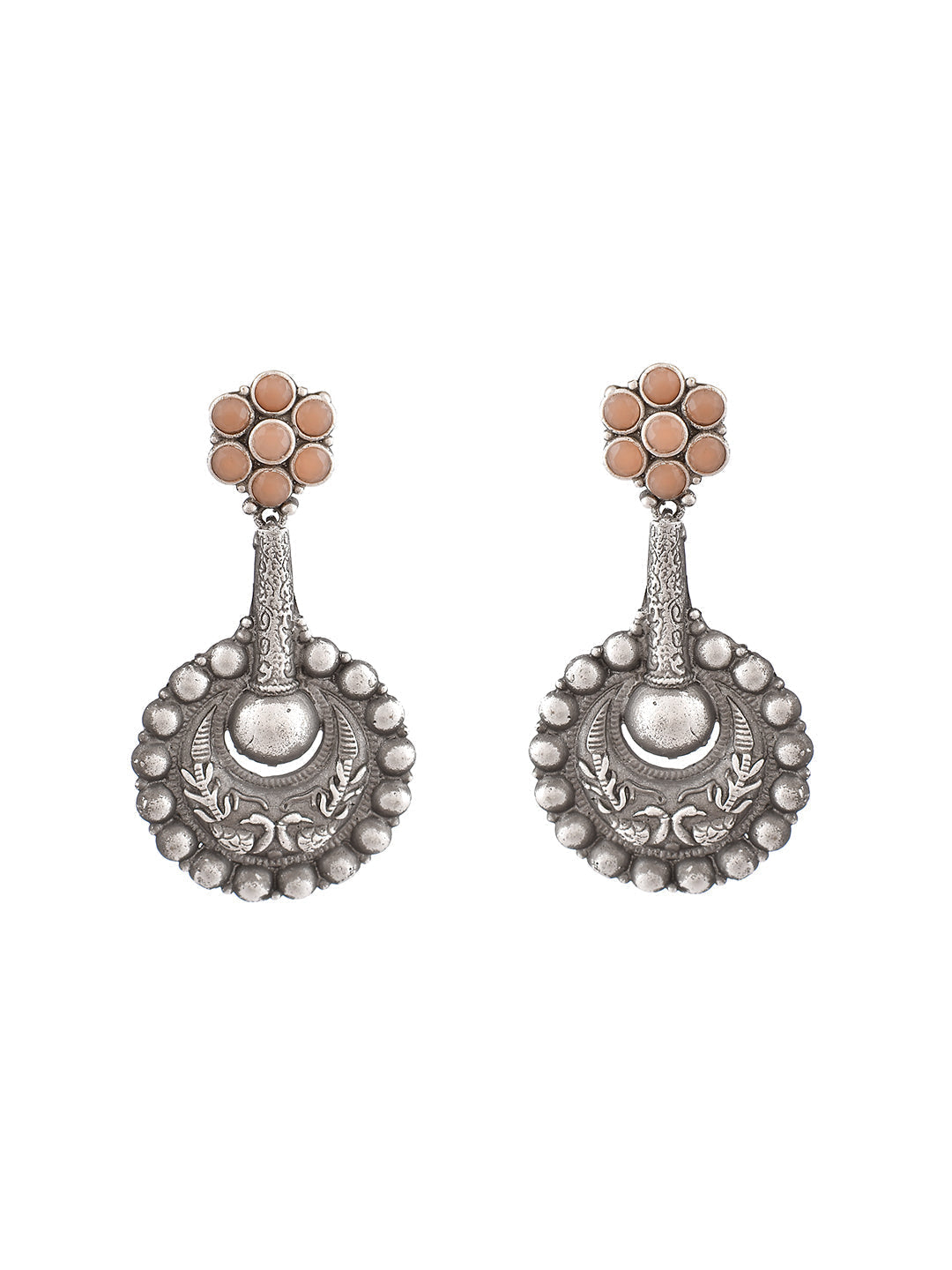 Glowing Peach Gems Earring