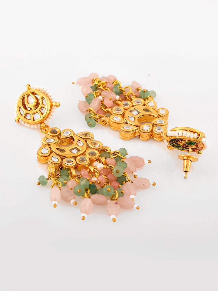 Petal Pink Kundan Collar Necklace Set