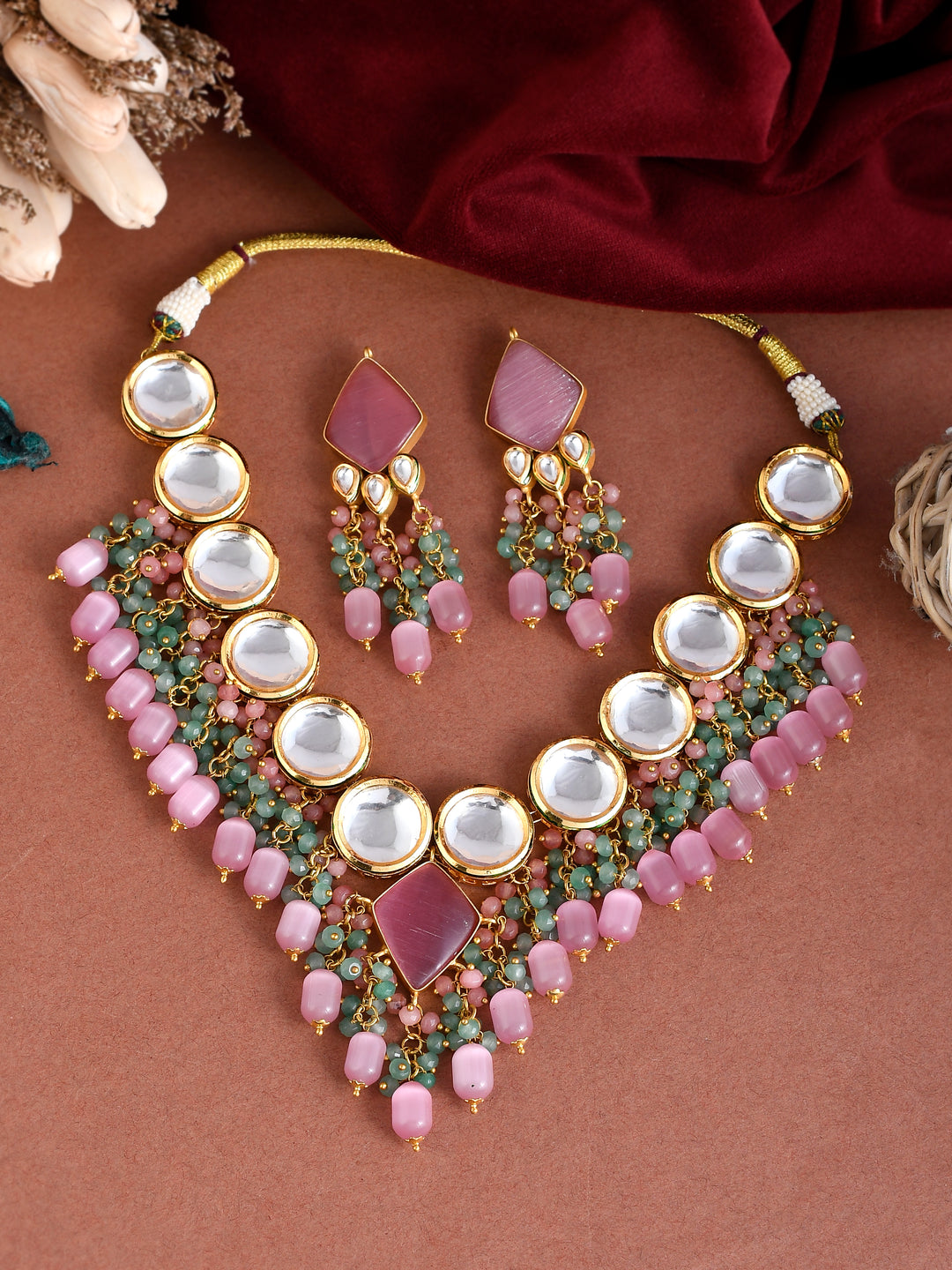 Pink Opulence Choker Necklace set