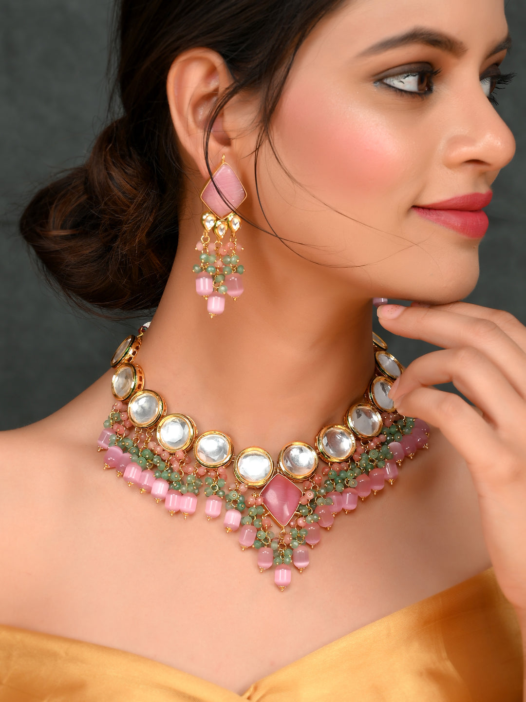 Pink Opulence Choker Necklace set