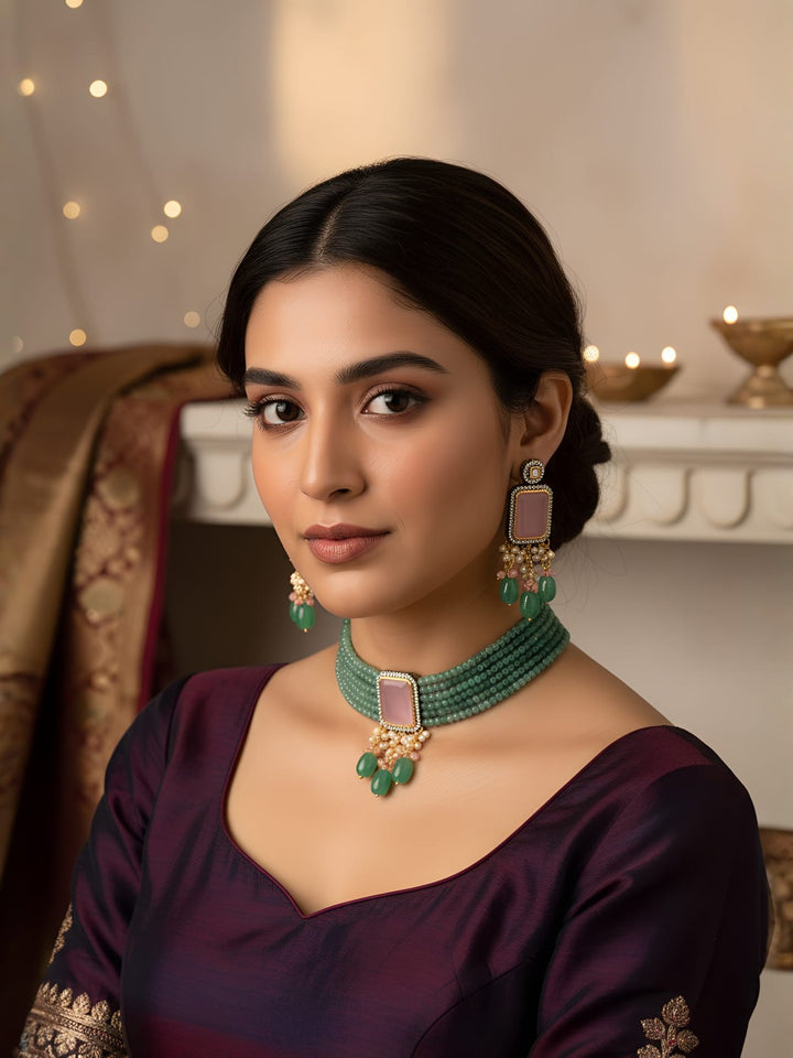 Gilded Grace Kundan Choker necklace set