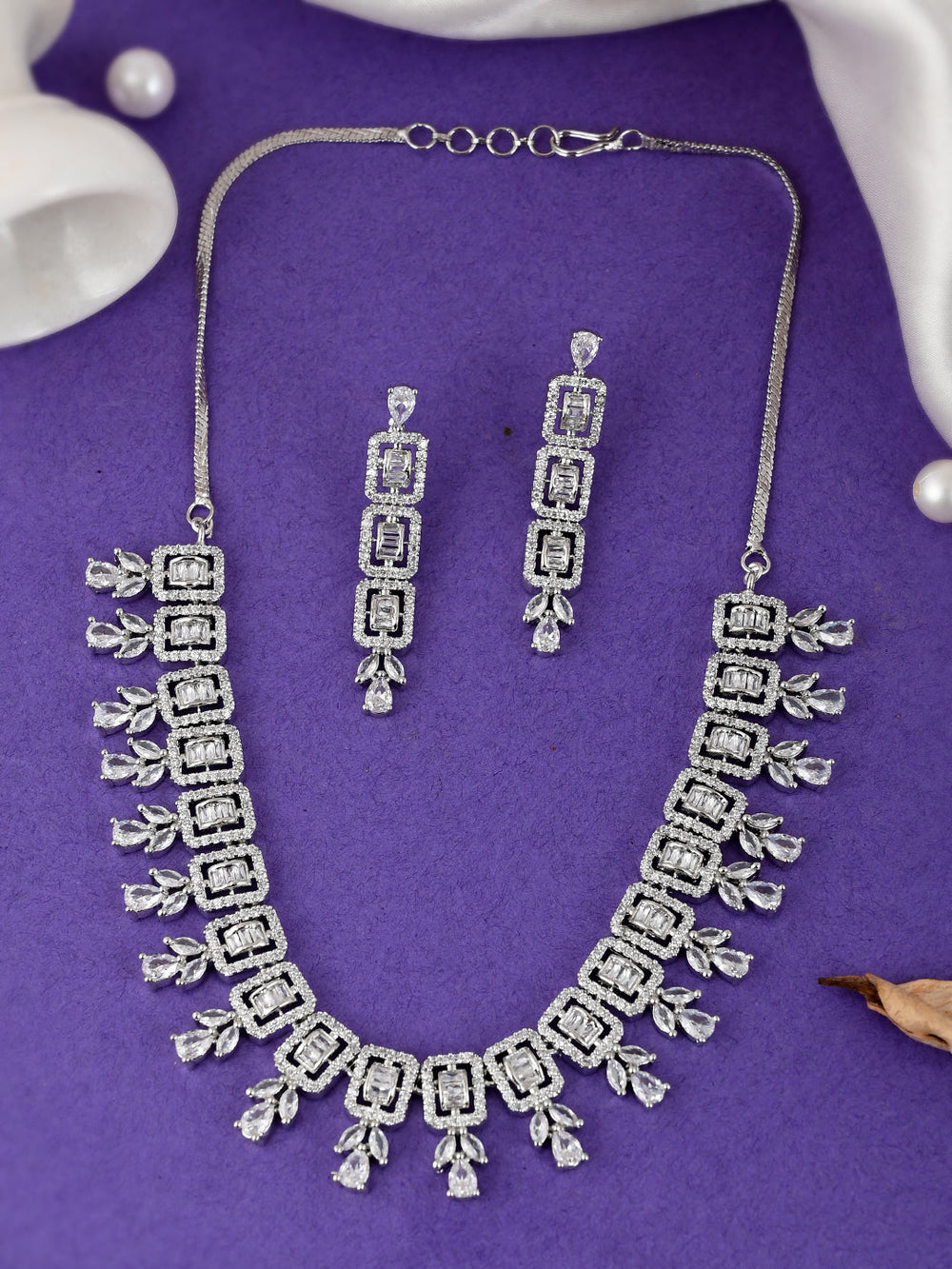 Designer AD Diamond Necklace Set
