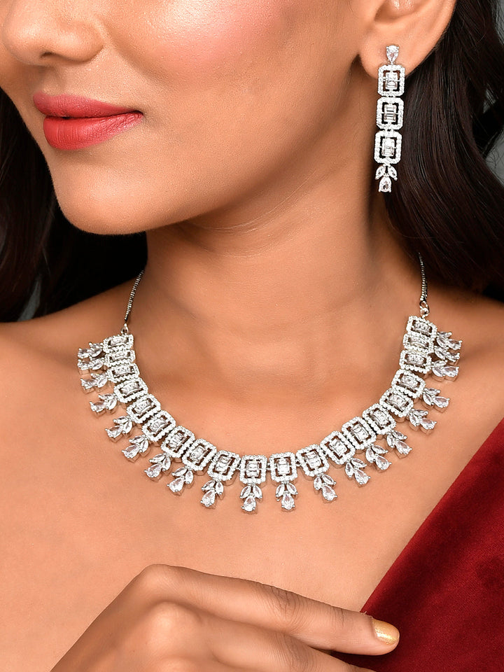 Designer AD Diamond Necklace Set