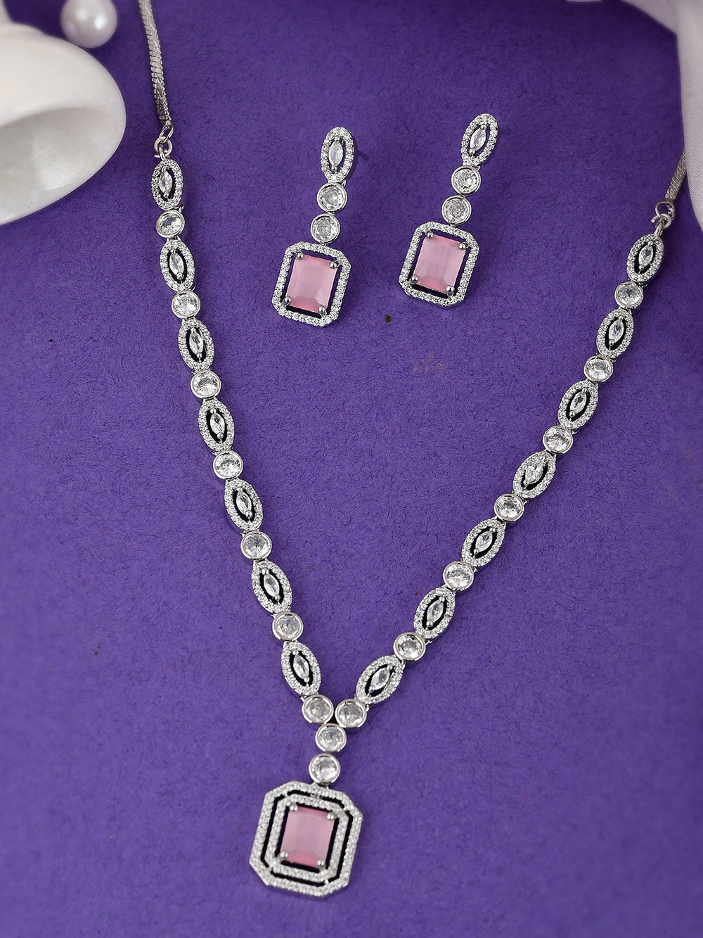 Designer AD Diamond Necklace Set