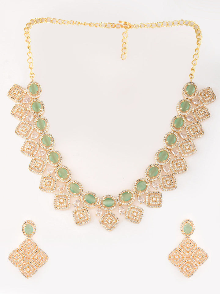 Designer AD Diamond Necklace Set