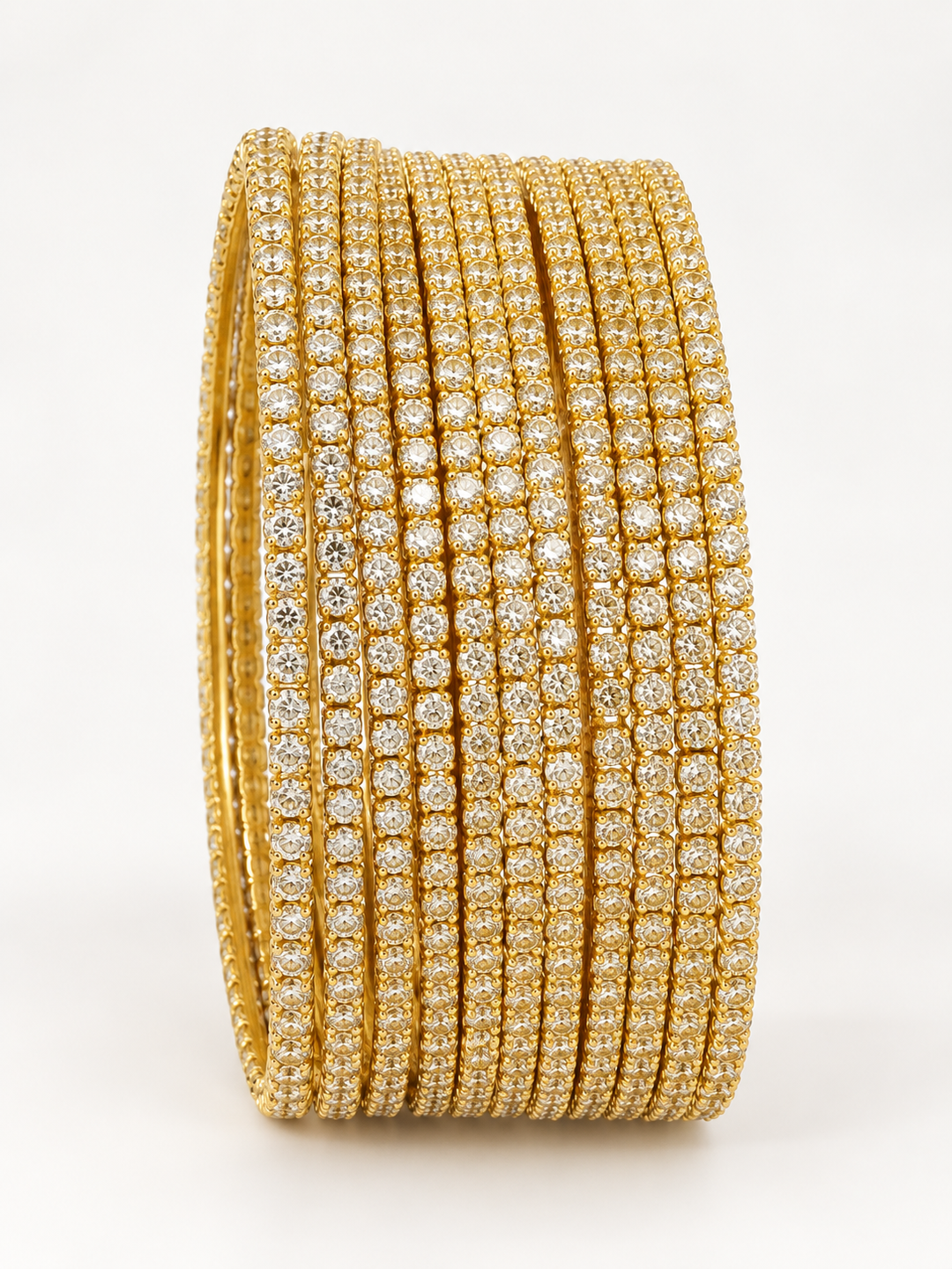 Set of 12 CZ Gold Plated Bangles