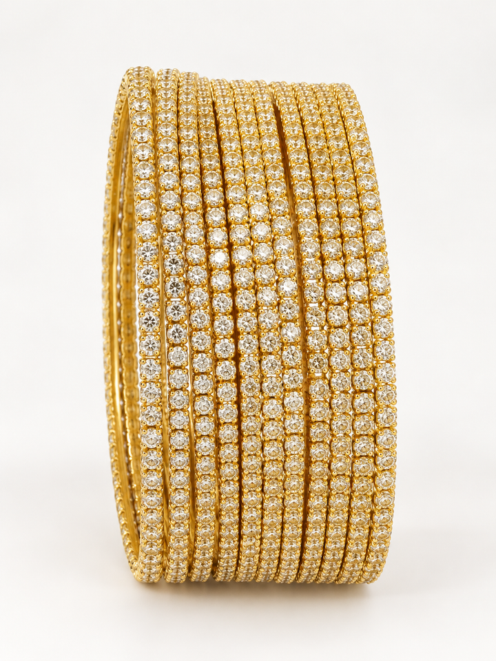 Set of 12 CZ Gold Plated Bangles