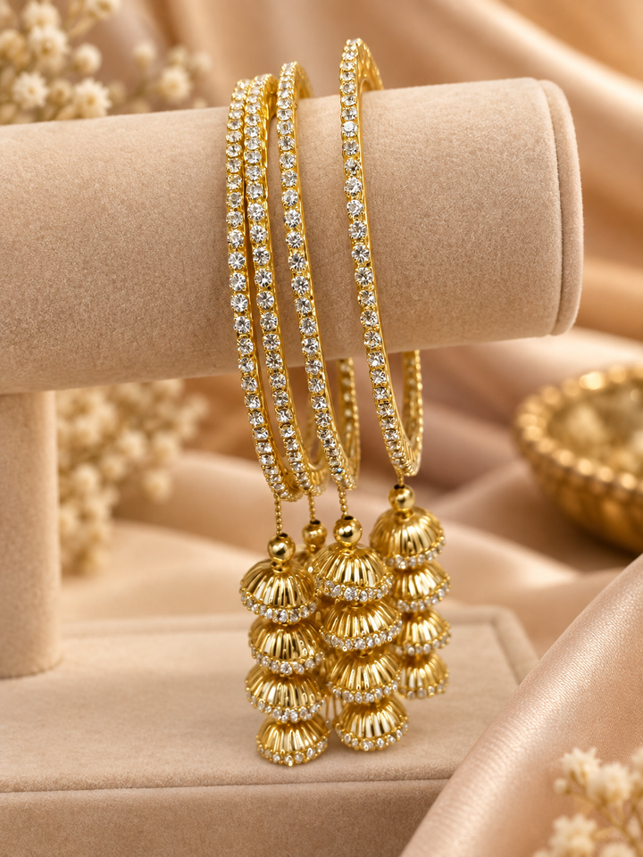 Sleek Dangling Jhumki Bangle Set Of 4