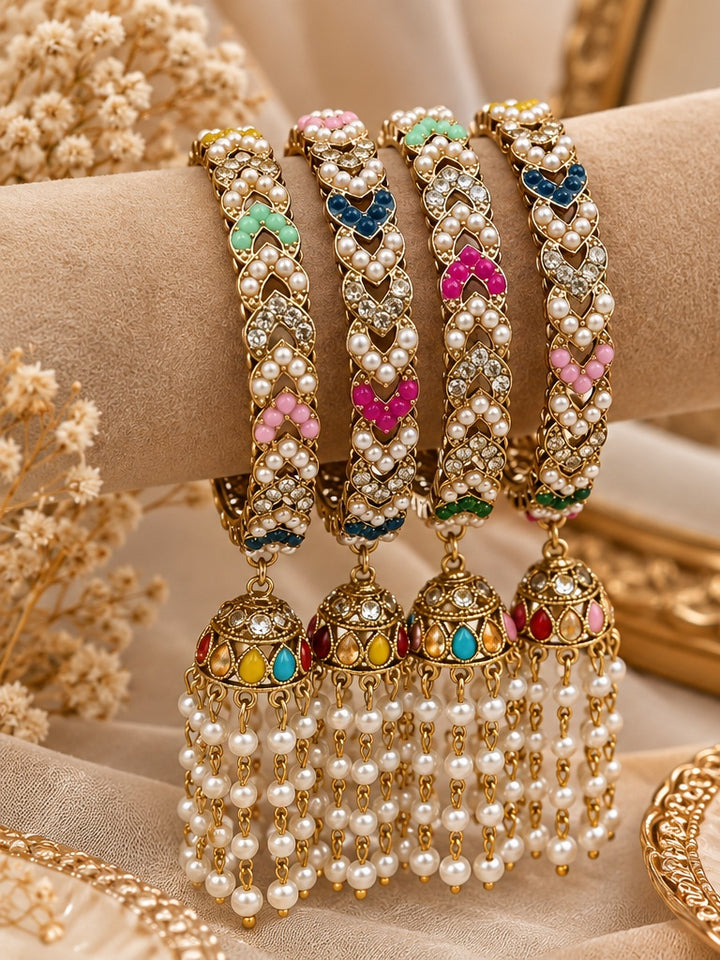 Multicolor Pearl Latkan Set Of 4