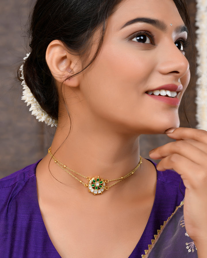 Pacchi Kundan Choker and Braclet