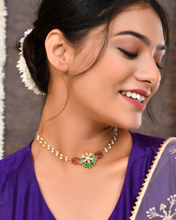 Pacchi Kundan Choker and Braclet