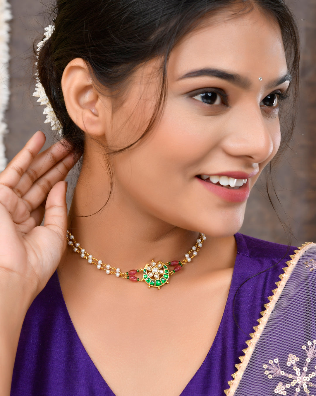 Pacchi Kundan Choker and Braclet