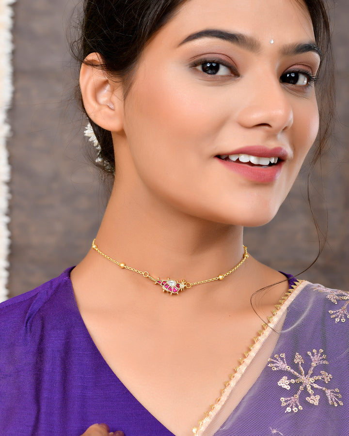 Pacchi Kundan Choker and Braclet