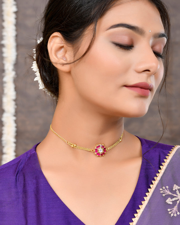 Pacchi Kundan Choker and Braclet